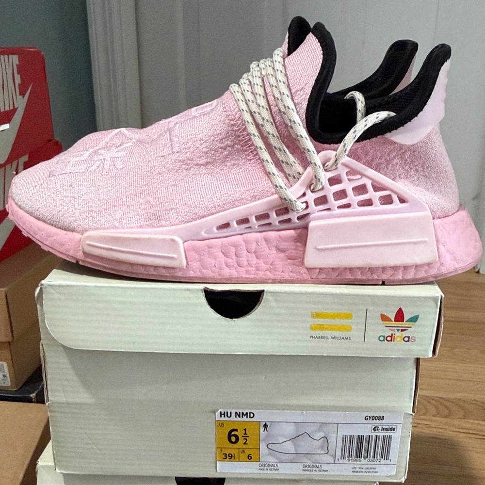 Mens pink adidas HU NMD size 6.5